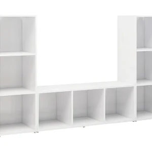 Jacques-Paul Tv-meubelen 3 st 107x35x37 cm bewerkt hout wit Jacques-Paul Tv-meubelen 3 st 107x35x37 cm bewerkt hout wit