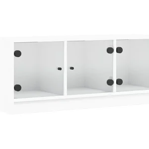 Ilgar  Tv-meubel met glazen deuren 102x37x42 cm wit
