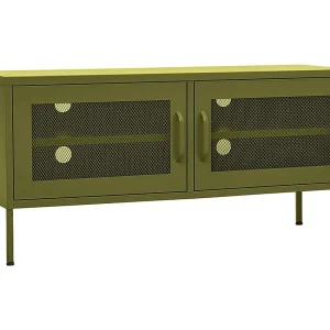 Jennica Tv-meubel 105x35x50 cm staal olijfgroen Jennica Tv-meubel 105x35x50 cm staal olijfgroen