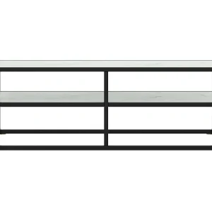 Iselin Marie Tv-meubel met wit marmerglas 120x40x40 cm zwart Iselin Marie Tv-meubel met wit marmerglas 120x40x40 cm zwart