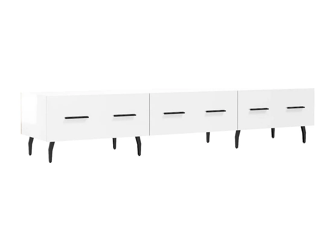 Jorven Tv-meubel 150x36x30 cm bewerkt hout hoogglans wit