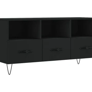 Juana Fernanda Tv-meubel 102x36x50 cm bewerkt hout zwart Juana Fernanda Tv-meubel 102x36x50 cm bewerkt hout zwart