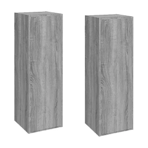 Hoeselt Tv-meubelen 2 st 30,5x30x90 cm bewerkt hout grijs sonoma eiken Hoeselt Tv-meubelen 2 st 30,5x30x90 cm bewerkt hout grijs sonoma eiken