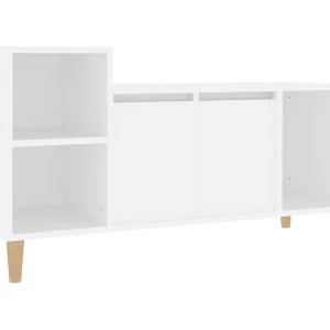 Ibtihal Tv-meubel 100x35x55 cm bewerkt hout wit Ibtihal Tv-meubel 100x35x55 cm bewerkt hout wit