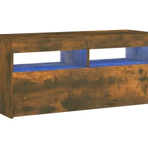 Ilion Tv-meubel met LED-verlichting 90x35x40 cm gerookt eikenkleurig Ilion Tv-meubel met LED-verlichting 90x35x40 cm gerookt eikenkleurig
