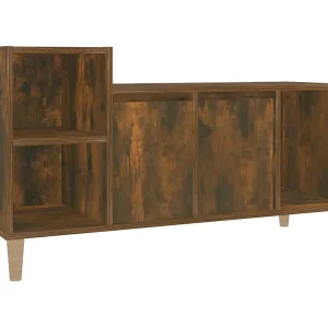 Ibtihal Tv-meubel 100x35x55 cm bewerkt hout gerookt eikenkleurig Ibtihal Tv-meubel 100x35x55 cm bewerkt hout gerookt eikenkleurig
