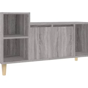 Ibtihal Tv-meubel 100x35x55 cm bewerkt hout grijs sonoma eikenkleurig Ibtihal Tv-meubel 100x35x55 cm bewerkt hout grijs sonoma eikenkleurig