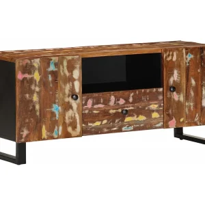 Invar Tv-meubel 105×33,5×46 cm massief hout gerecycled bewerkt hout Invar Tv-meubel 105×33,5×46 cm massief hout gerecycled bewerkt hout