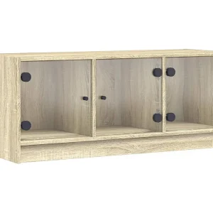 Ilgar  Tv-meubel met glazen deuren 102x37x42 cm sonoma eikenkleurig
