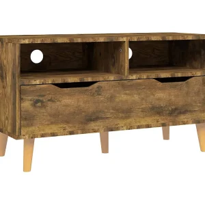 Homosassa Tv-meubel 90x40x48,5 cm bewerkt hout gerookt eikenkleurig Homosassa Tv-meubel 90x40x48,5 cm bewerkt hout gerookt eikenkleurig