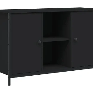 Jacques-Alain Tv-meubel 100x35x65 cm bewerkt hout zwart Jacques-Alain Tv-meubel 100x35x65 cm bewerkt hout zwart