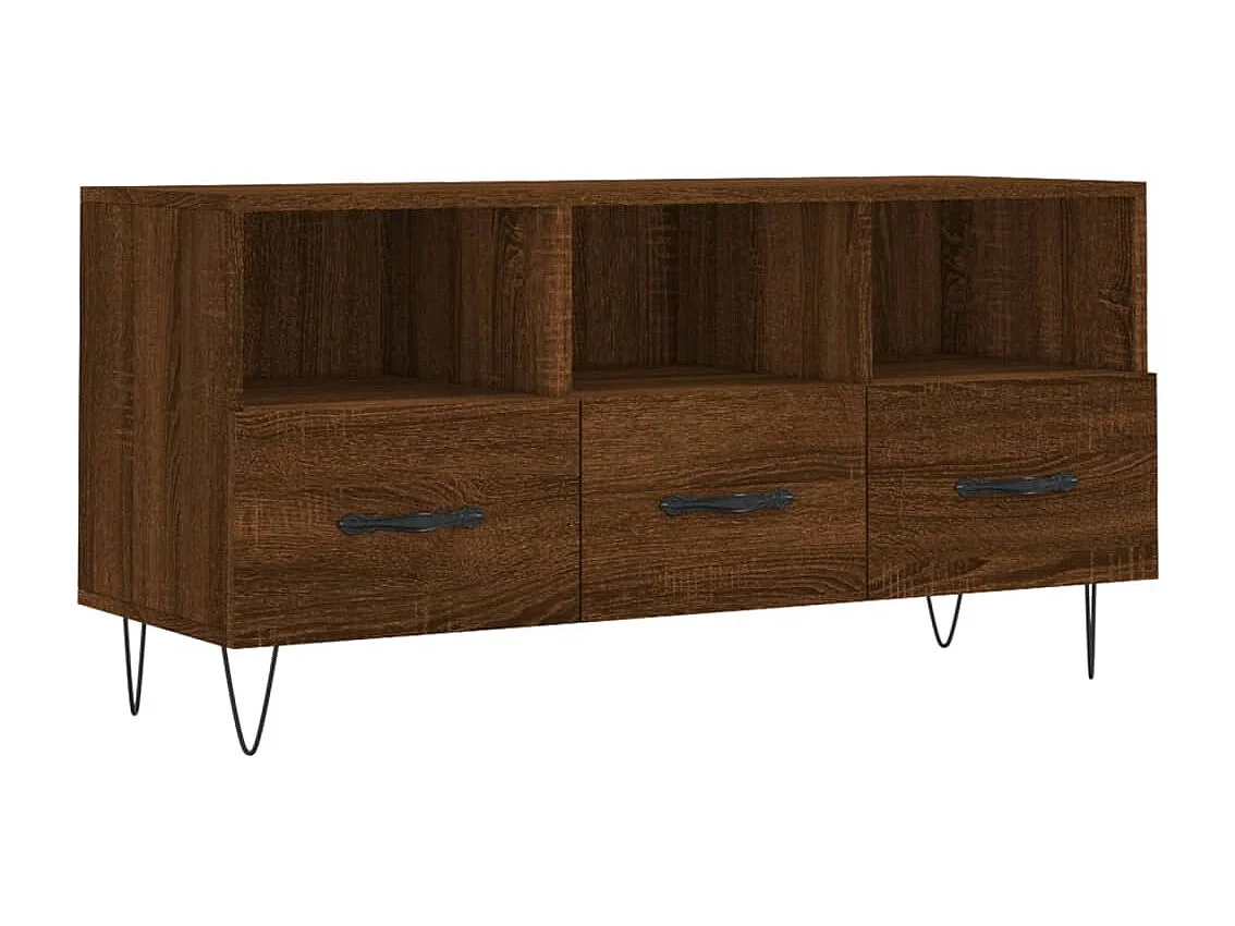 Juana Fernanda Tv-meubel 102x36x50 cm bewerkt hout bruin eikenkleur