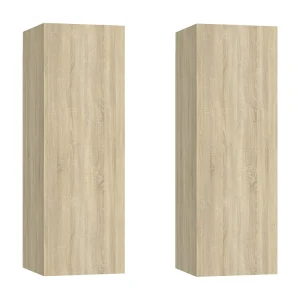 Hoeselt Tv-meubels 2 st 30,5x30x90 cm bewerkt hout sonoma eikenkleurig Hoeselt Tv-meubels 2 st 30,5x30x90 cm bewerkt hout sonoma eikenkleurig