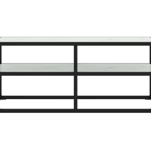 Iselin Marie Tv-meubel met wit marmerglas 100x40x40 cm zwart Iselin Marie Tv-meubel met wit marmerglas 100x40x40 cm zwart