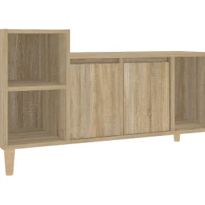 Ibtihal Tv-meubel 100x35x55 cm bewerkt hout sonoma eikenkleurig Ibtihal Tv-meubel 100x35x55 cm bewerkt hout sonoma eikenkleurig