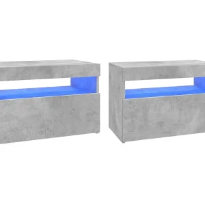 Ilion Tv-meubelen 2 st met LED-verlichting 60x35x40 cm betongrijs Ilion Tv-meubelen 2 st met LED-verlichting 60x35x40 cm betongrijs