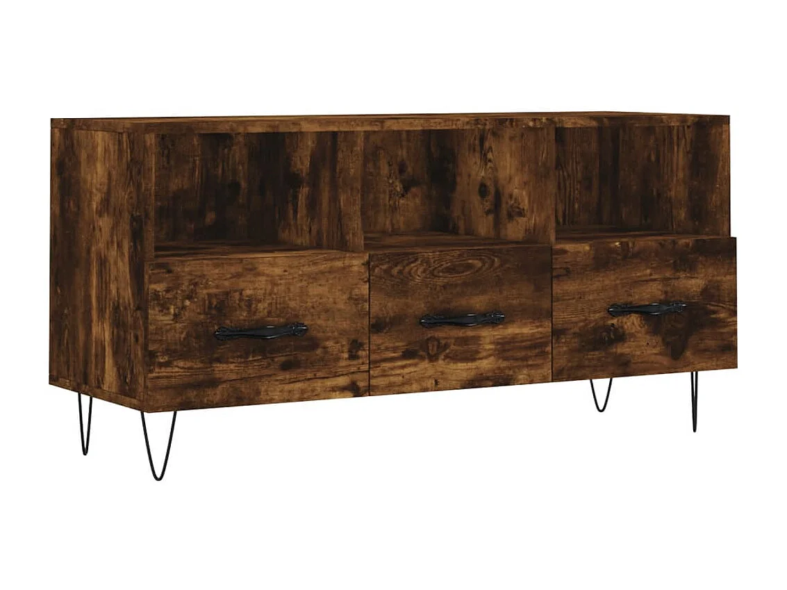 Juana Fernanda Tv-meubel 102x36x50 cm bewerkt hout gerookt eikenkleurig