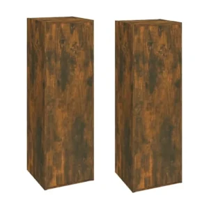 Hoeselt Tv-meubelen 2 st 30,5x30x90 cm bewerkt hout gerookt eikenkleur Hoeselt Tv-meubelen 2 st 30,5x30x90 cm bewerkt hout gerookt eikenkleur