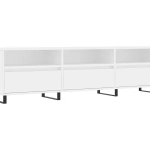Hørning Tv-meubel 150x30x44,5 cm bewerkt hout hoogglans wit Hørning Tv-meubel 150x30x44,5 cm bewerkt hout hoogglans wit