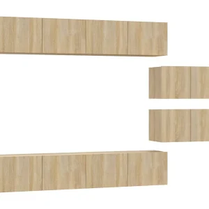 Juliette 6-delige Tv-meubelset bewerkt hout sonoma eikenkleurig Juliette 6-delige Tv-meubelset bewerkt hout sonoma eikenkleurig