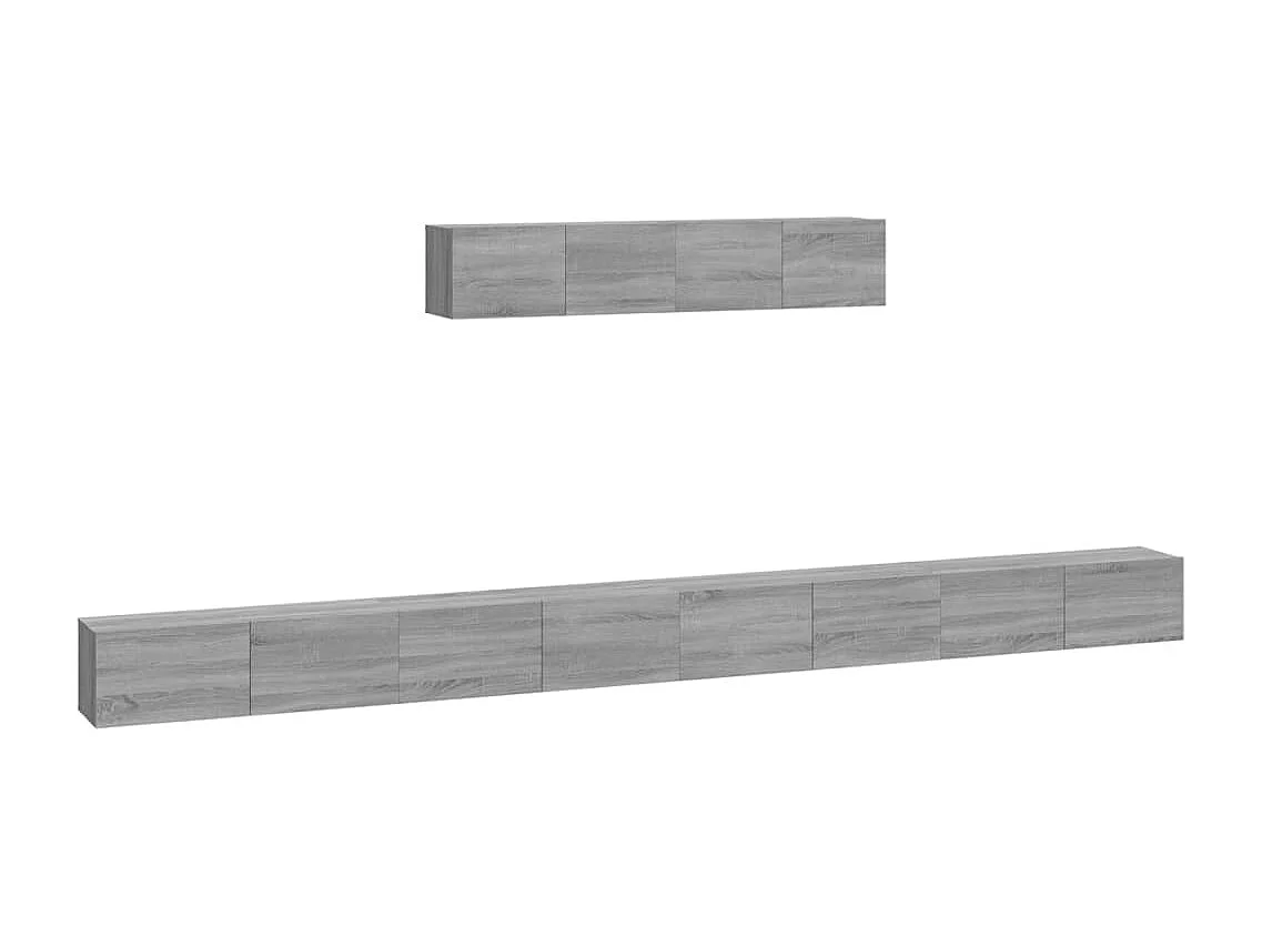 Juliette 6-delige Tv-meubelset bewerkt hout grijs sonoma eikenkleurig
