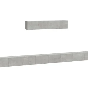 Juliette 6-delige Tv-meubelset bewerkt hout betongrijs Juliette 6-delige Tv-meubelset bewerkt hout betongrijs