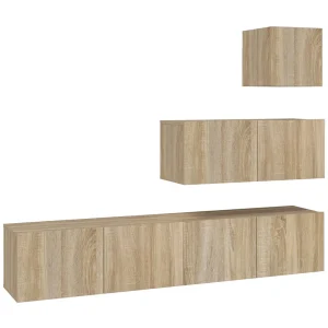 Jean-Louis  4-delige Tv-meubelset bewerkt hout sonoma eikenkleurig
