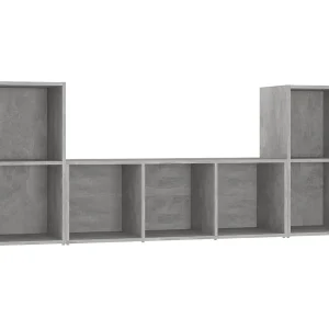 Julia Isabel 3-delige Tv-meubelset bewerkt hout betongrijs Julia Isabel 3-delige Tv-meubelset bewerkt hout betongrijs