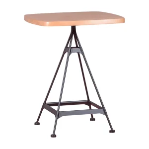 Industriële hoge tafel in beukenhout en gelakt staal (60x60cm) – Amadeus – Natuurlijke beuk Industriële hoge tafel in beukenhout en gelakt staal (60x60cm) – Amadeus – Natuurlijke beuk