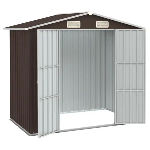 Iisakki Tuinschuur 205x129x183 cm gegalvaniseerd staal bruin Iisakki Tuinschuur 205x129x183 cm gegalvaniseerd staal bruin