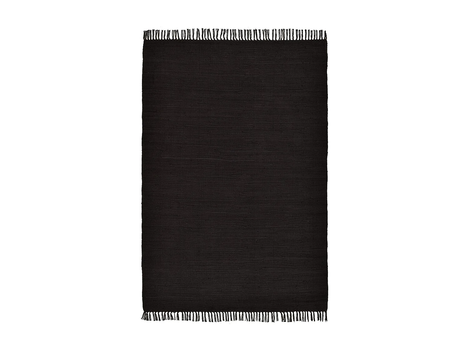 Katoenen tapijt, handgeweven en omkeerbaar 60x120 cm zwart Happy Cotton