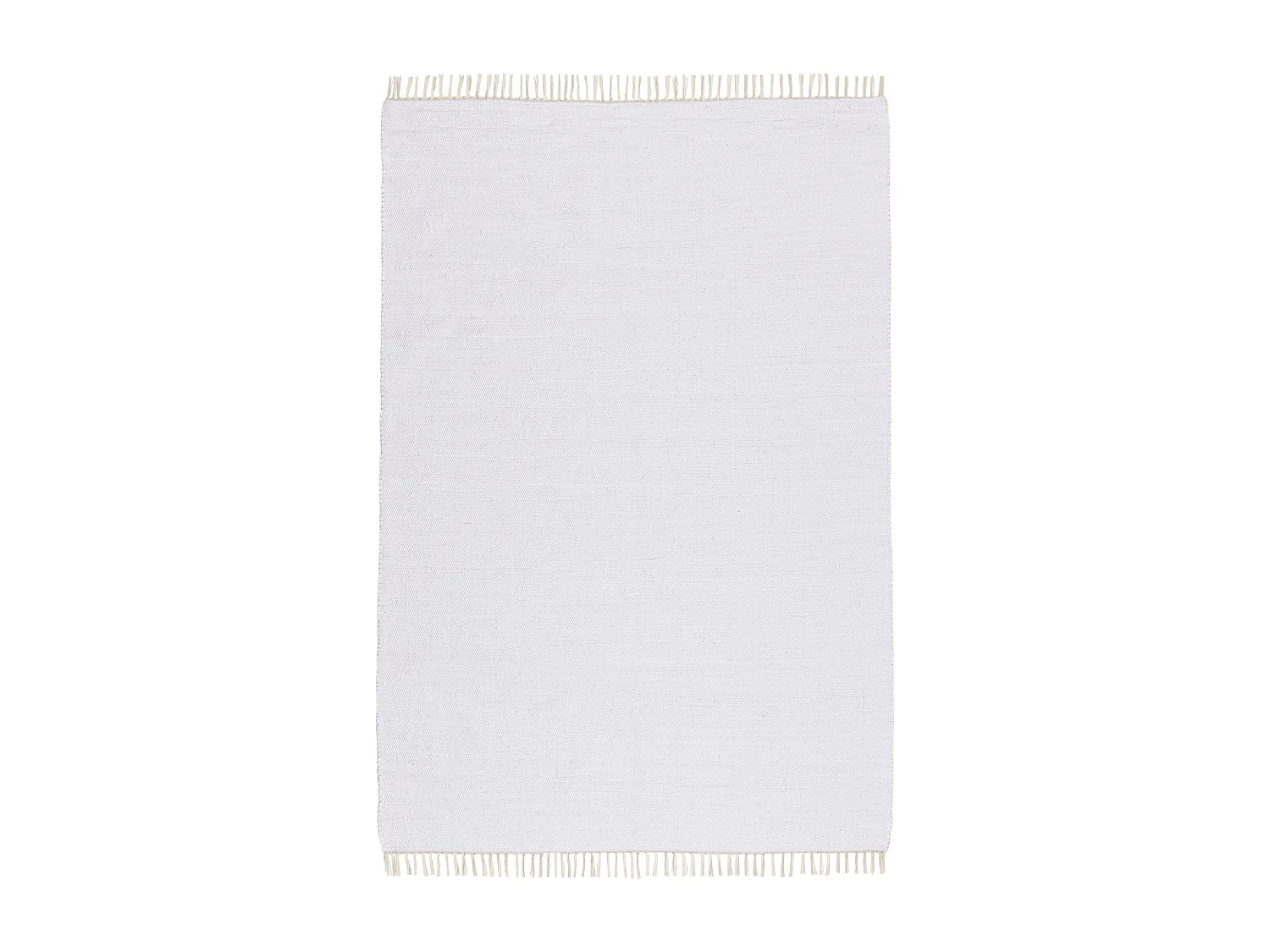 Katoenen tapijt, handgeweven en omkeerbaar 40x60 cm wit Happy Cotton