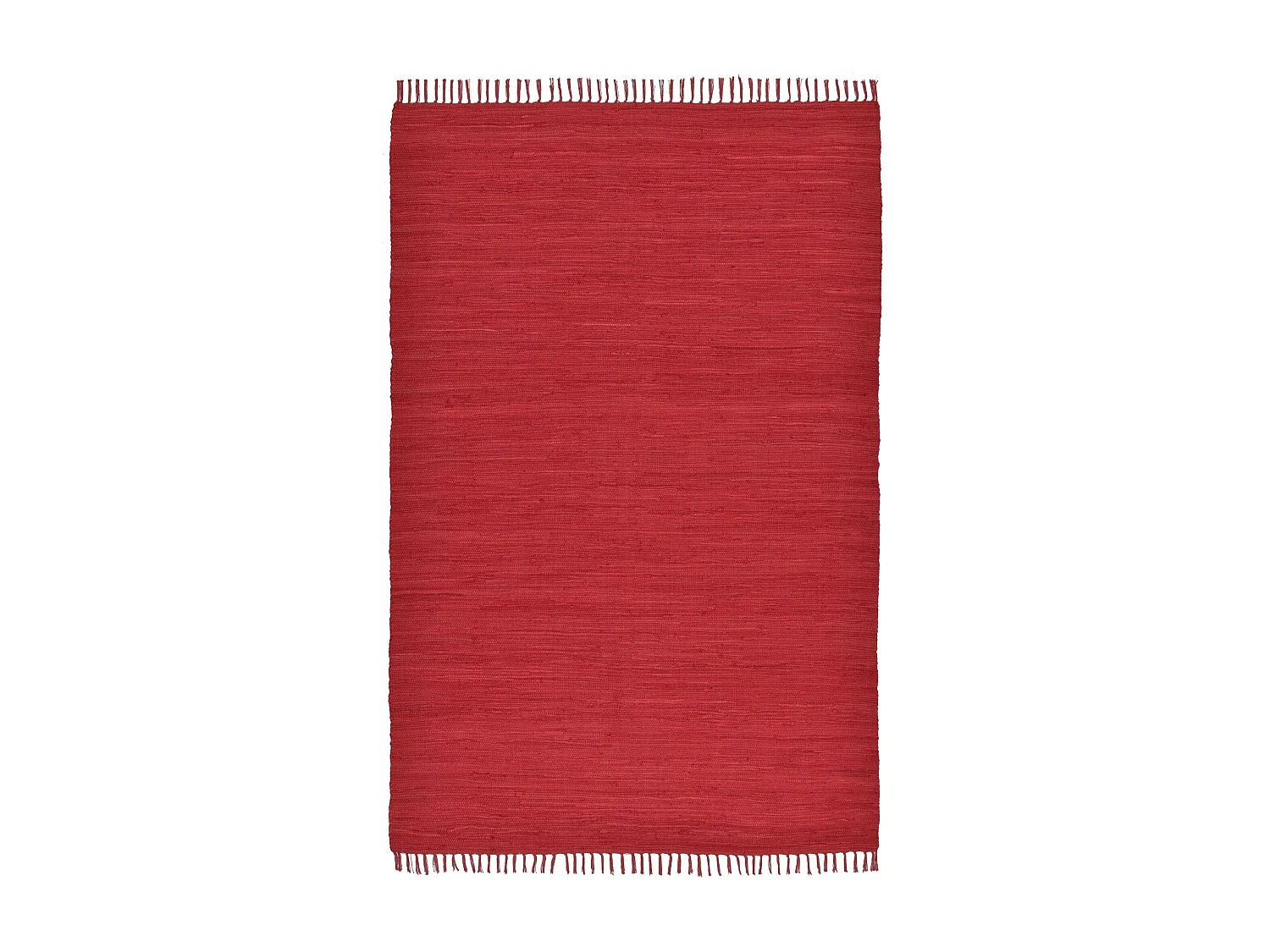 Katoenen tapijt, handgeweven en omkeerbaar 160x230 cm rood Happy Cotton