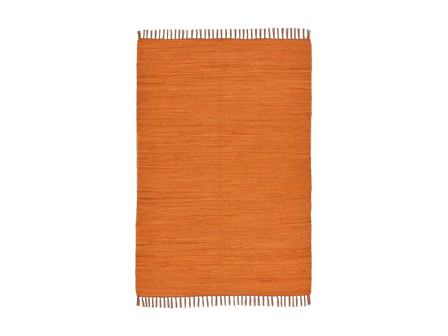 Katoenen tapijt, handgeweven en omkeerbaar 120x180 cm terracotta Happy Cotton