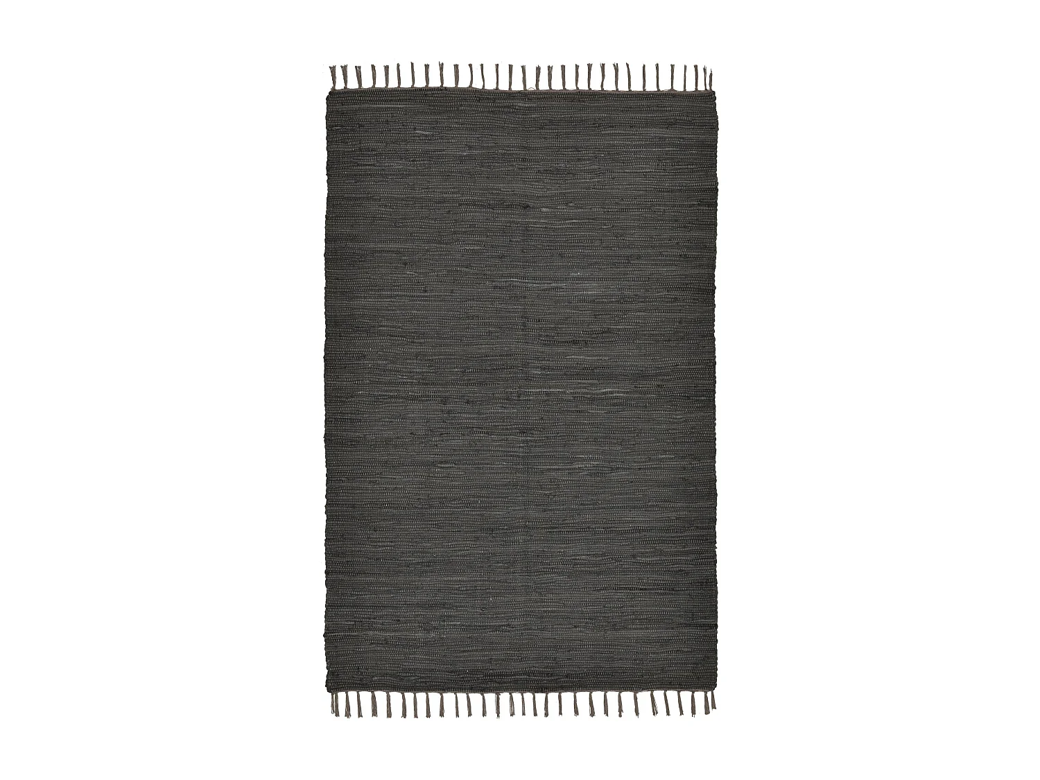 Katoenen tapijt, handgeweven en omkeerbaar 40x60 cm antraciet Happy Cotton