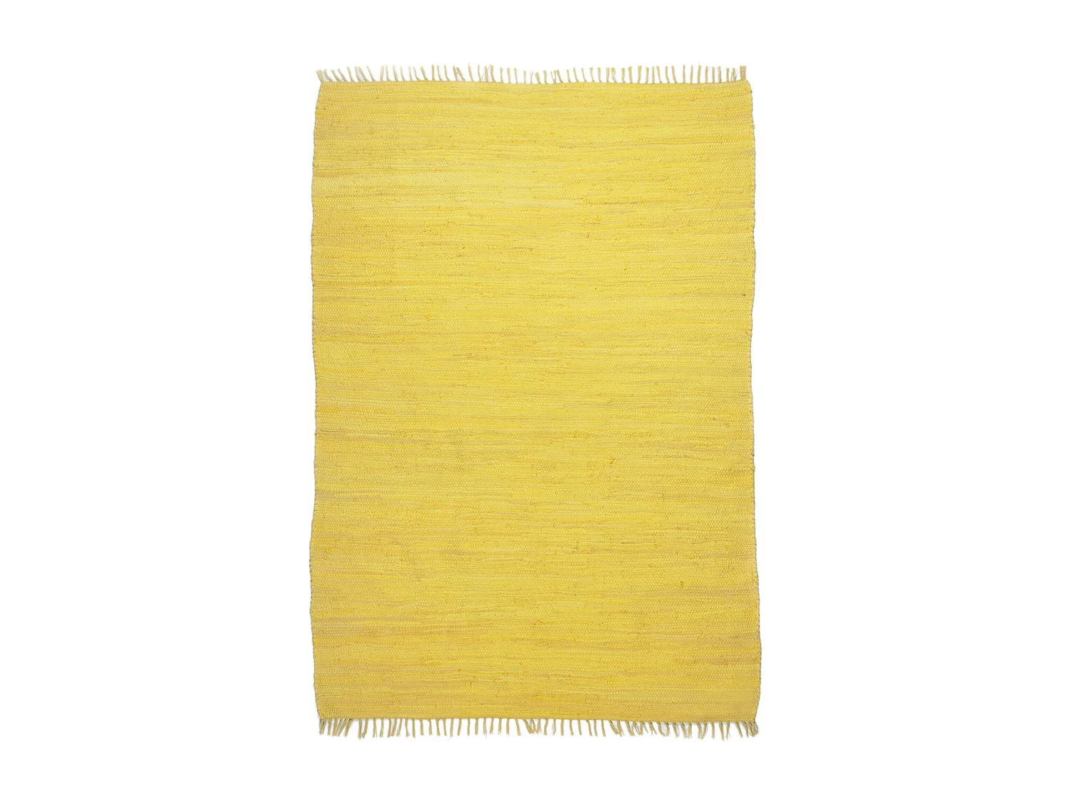 Katoenen tapijt, handgeweven en omkeerbaar 160x230 cm geel Happy Cotton