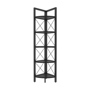 Hoekrek 5 planken zwart H160 cm – Remo