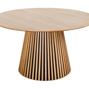KANOVA tafel 140 cm – Rond blad van licht eiken en centrale designvoet – Hedendaagse stijl KANOVA tafel 140 cm – Rond blad van licht eiken en centrale designvoet – Hedendaagse stijl