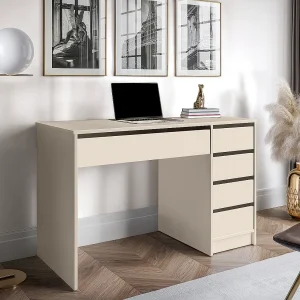 Bureau met 5 lades in beige kleur – JENEMI