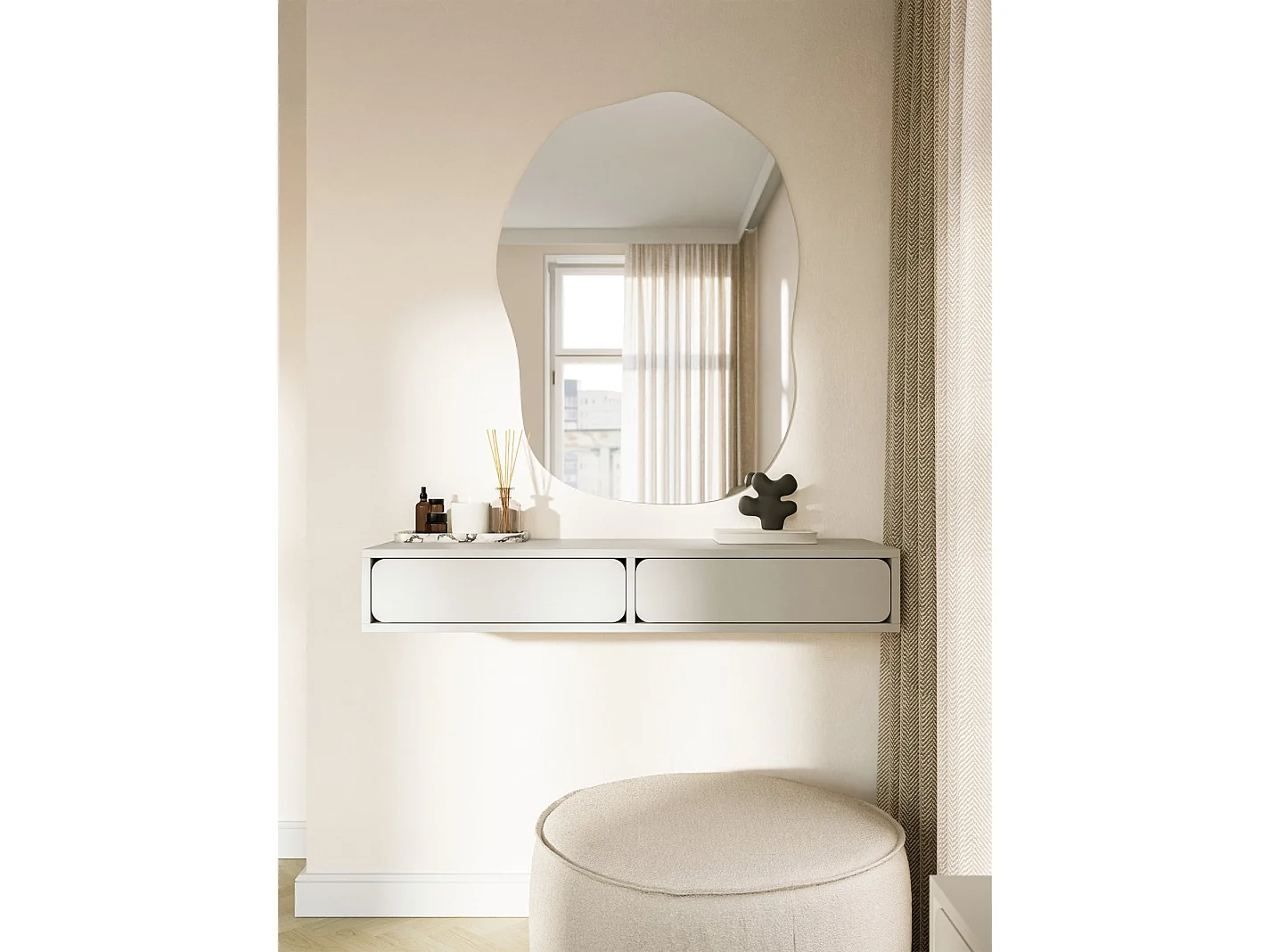 Kaptafel - 2 lades - grijs - 110 cm - WUWU