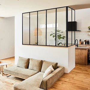 Hoekraam werkplaats van gepoedercoat aluminium L150 x B60 x H130 cm Zwart BAYVIEW Hoekraam werkplaats van gepoedercoat aluminium L150 x B60 x H130 cm Zwart BAYVIEW