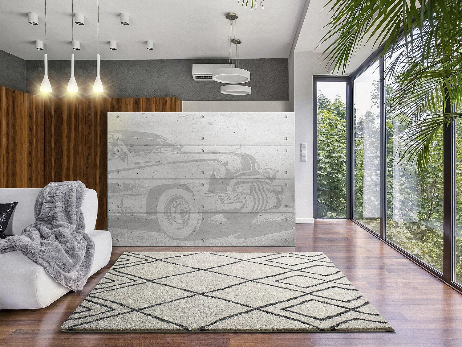 Hoogpolig tapijt - shaggy etnisch - wit - 160x230 cm - ATLAS