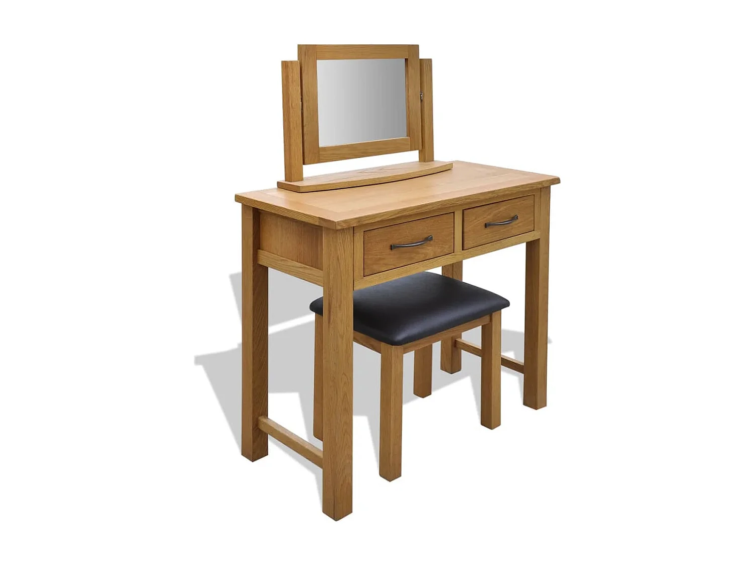 Kaptafel met krukje massief eikenhout