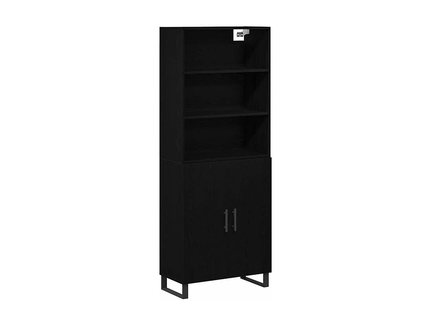 Hoge kast 2 pcs Zwart Eiken Bewerkt hout