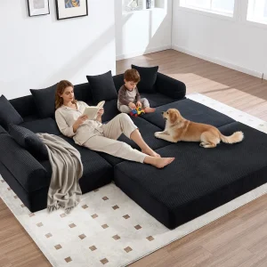 Kaleido 3.0 – 5-zits modulaire bank – Omvormbare bank met extern metalen frame – Onbeperkte doe-het-zelfcombinaties – Ideaal voor woonkamer en kantoor
