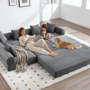 Kaleido 3.0 – 5-zits modulaire bank – Omvormbare bank met extern metalen frame – Onbeperkte doe-het-zelfcombinaties – Ideaal voor woonkamer en kantoor
