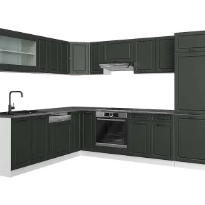 Hoekkeuken antraciet landhuis/wit 287x60x81.6 r-line Hoekkeuken antraciet landhuis/wit 287x60x81.6 r-line