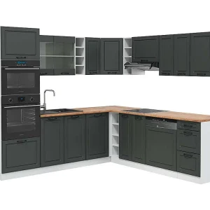Hoekkeuken antraciet landhuis/wit 247x60x81.6 r-line Hoekkeuken antraciet landhuis/wit 247x60x81.6 r-line