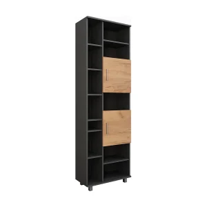 Hoge kast antraciet/gouden eik 60.2x30x190 ilias Hoge kast antraciet/gouden eik 60.2x30x190 ilias