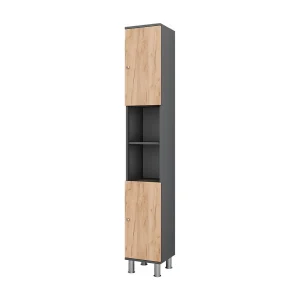 Hoge kast antraciet/gouden eik 30x30x190 fynn Hoge kast antraciet/gouden eik 30x30x190 fynn